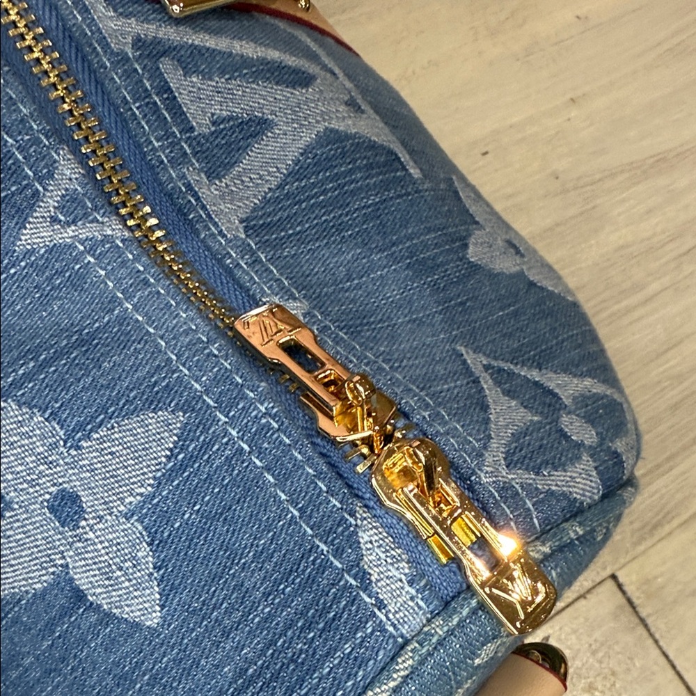 Source Unknown Denim Monogram Keepall Bandouliere… - image 12